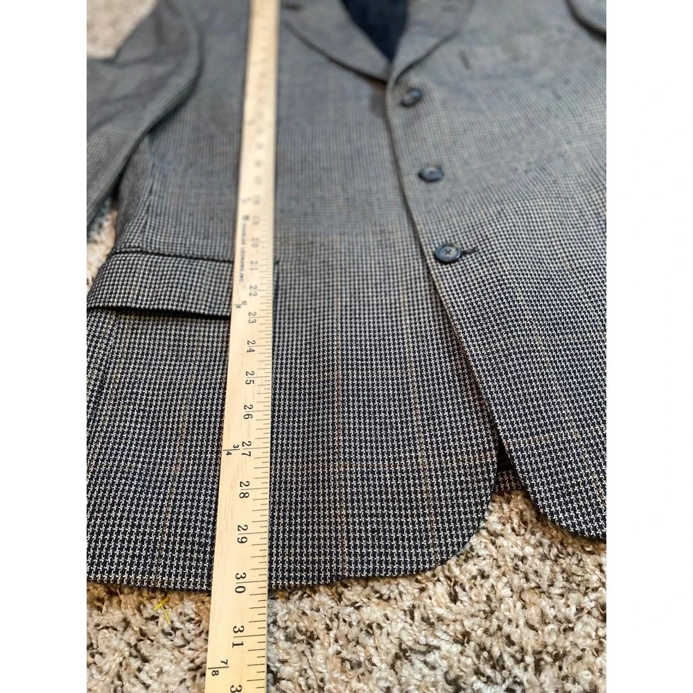 Jos. A. Bank Mens 44S Silk Wool Blazer Micro Houndstooth 3 Button Sport Coat